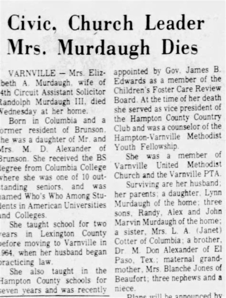 Libby Murdaugh | Still Alive | Death Cause